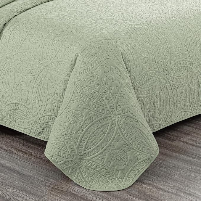 Chezmoi Collection Austin 3-piece Oversized Bedspread Coverlet Set - Image 8