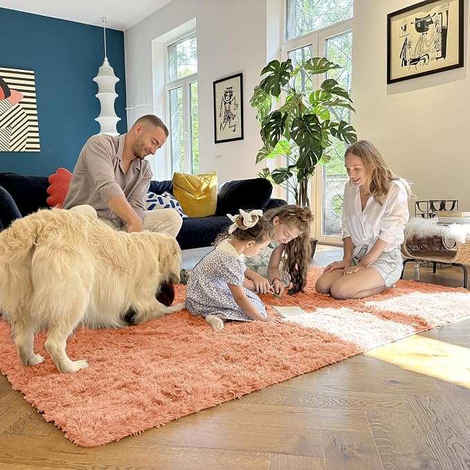 OLANLY Area Rugs for Living Room Bedroom, Machine Washable 4x5.9 ft Soft Fluffy - Image 7