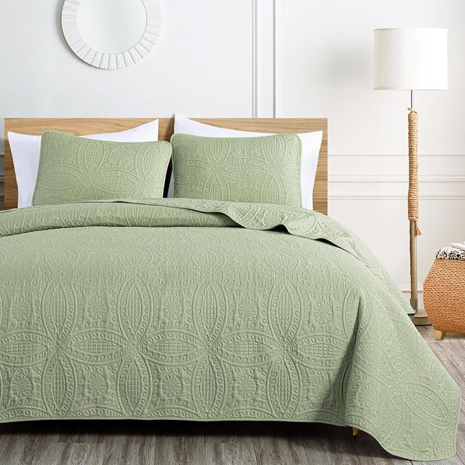 Chezmoi Collection Austin 3-piece Oversized Bedspread Coverlet Set - Image 2