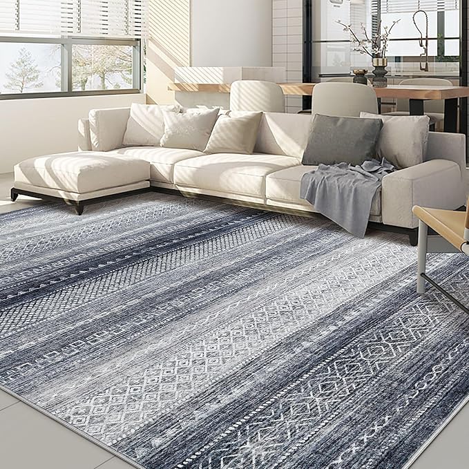 Nakagishi Boho 6x9 Area Rug Living Room Rugs Machine Washable Blue | Soft by NakagishiAreaRug