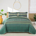 WONGS BEDDING Boho Quilt Set Twin Size, Lightweight Microfiber Bed Decor by WONGSBEDDING