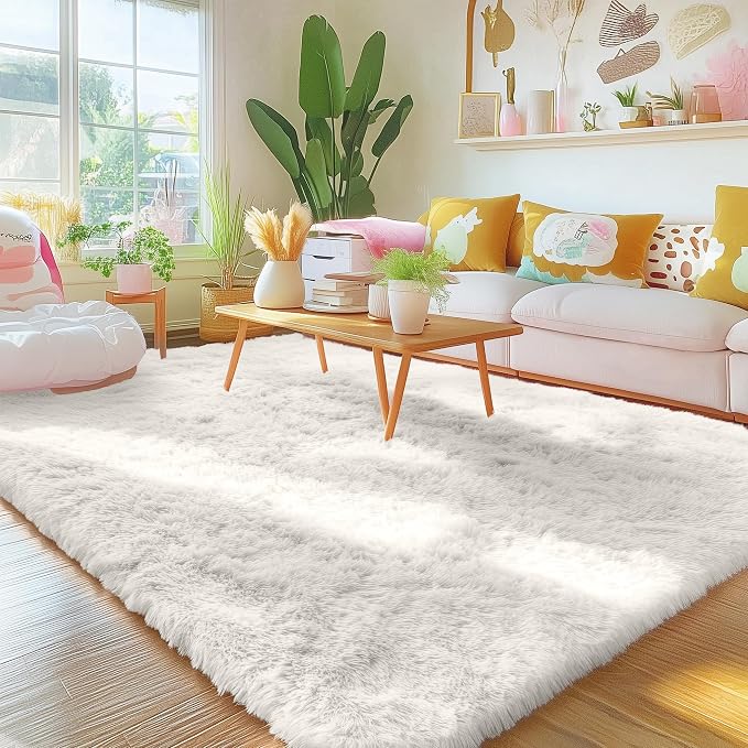 OLANLY Area Rugs for Living Room Bedroom, Machine Washable 4x5.9 ft Soft Fluffy - Image 5