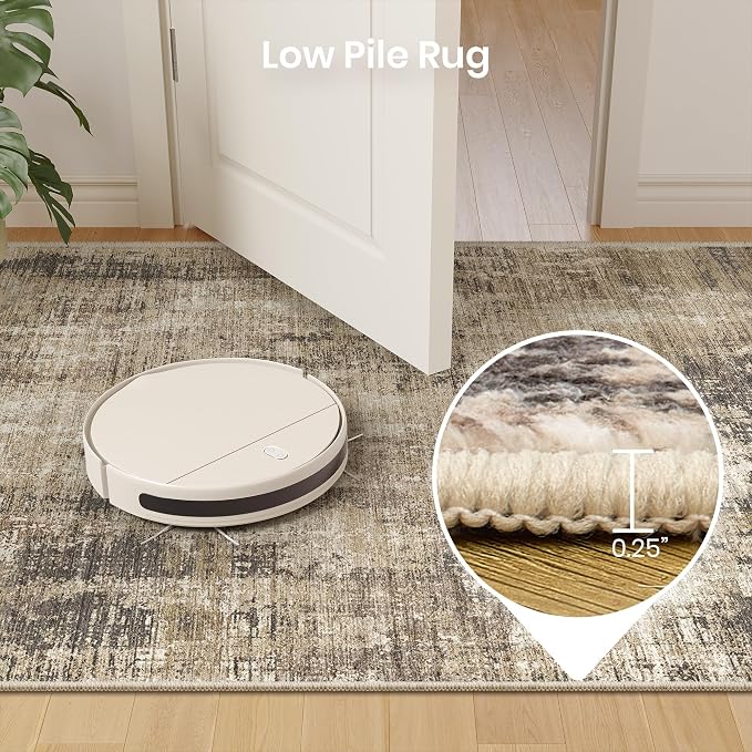 4x6 Area Rug for Entryway, Abstract Washable Bedroom Rug, Taupe | Soft & - Image 6