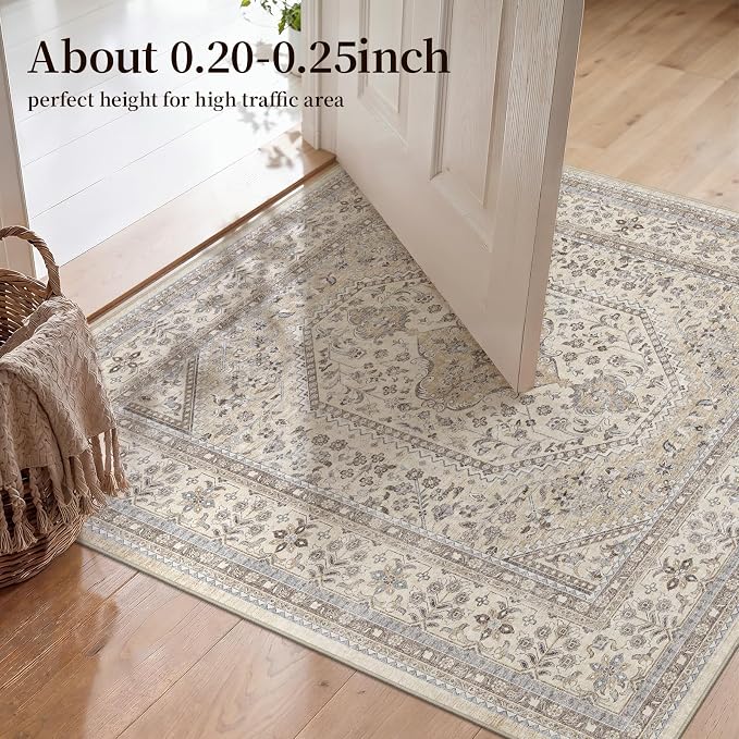 Puino 4x4 Square Washable Area Rug - Image 5
