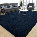 5x8 Navy Blue Rugs for Living Room, Soft Fluffy Dark Blue Area Rug for Bedroom by Tepook