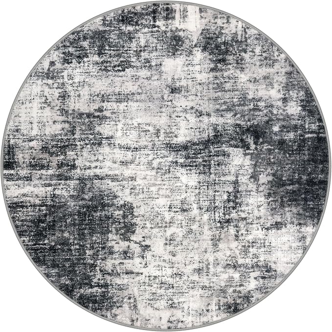 Abstract Round Area Rug 6 Ft Washable Circle Rugs Large Round Rug Non Slip Thin - Image 10