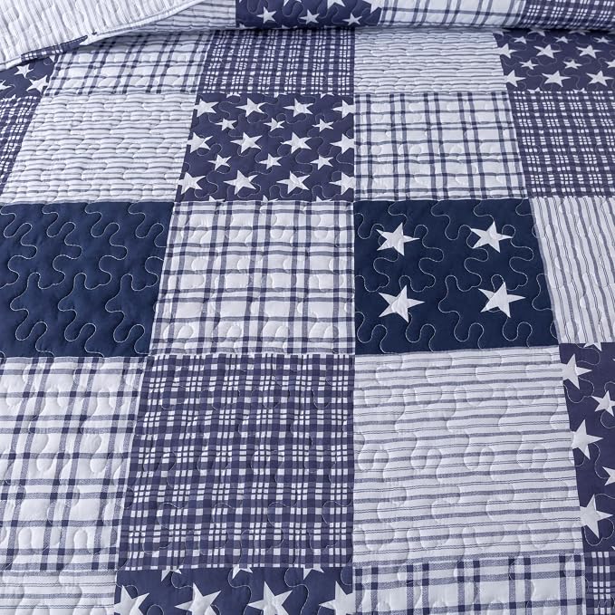 SLPR - Americana Patriotic Quilt Set, Star Bedding, Twin - Image 6