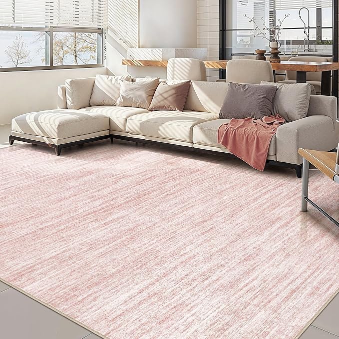 Nakagishi Boho 8x10 Area Rug Living Room Rugs Machine Washable Pink | Soft by NakagishiAreaRug