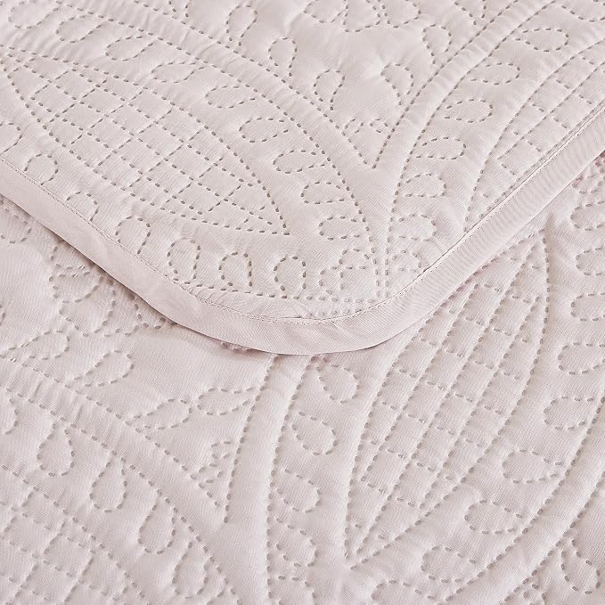 Chezmoi Collection Austin Full/Double Oversized Bedspread Set, 3-Piece Pinsonic - Image 5