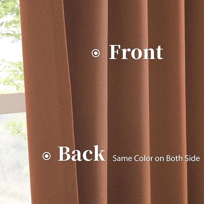 Rust Red Colored Blackout Curtains Short 45 Inch Length - Image 4
