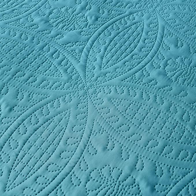 akkialla Teal King/Cal King Quilt Set, Ultrasonic Lightweight Bedspread Coverlet - Image 7