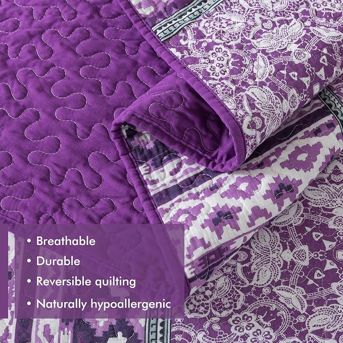 Etwel Cotton Patchwork King Size Quilt Set - Image 4