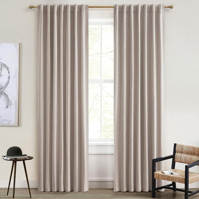 QJmydeco Nursery Curtains Neutral Blackout, Floor to Ceiling Track Privacy - Image 8