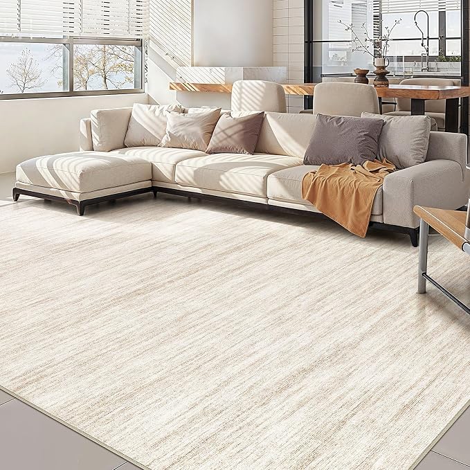 Nakagishi Boho 10x14 Area Rug Living Room Rugs Machine Washable Beige | Soft by NakagishiAreaRug
