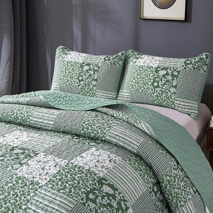 Mybedsoul Boho Quilts Queen Size, Patchwork Reversible Bedding Set, 3 Pieces - Image 8