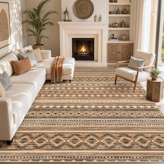 cotiled Boho 5x8 Area Rugs for Living Room: Soft Moroccan Washable Rug | Solve - Image 8