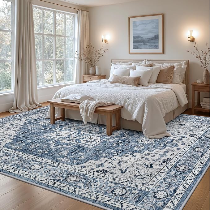 10x14 Area Rugs Living Room: Washable Vintage Rug - Image 3
