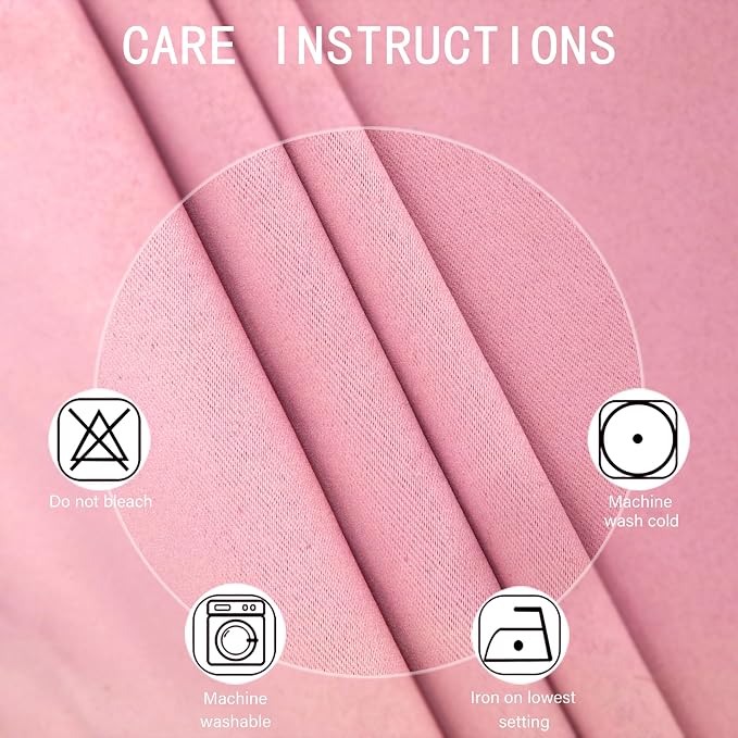 Blackout Curtains 66 x 84 inch/Pink Curtains Set of 2 Panels/Thermal Insulated - Image 4