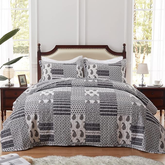 Quilt Set Full/Queen Size 3 Piece Bedspread Coverlet Lightweight Comforter - Image 2