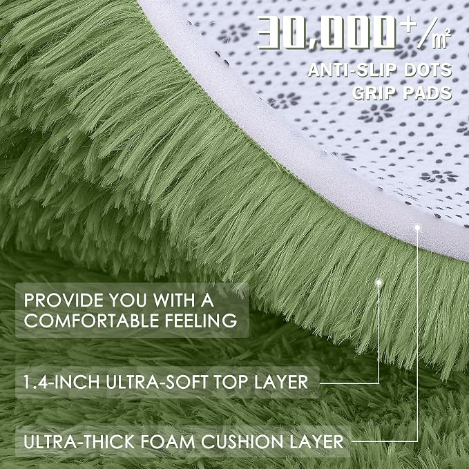 OLANLY Area Rugs for Living Room Bedroom, Machine Washable 4x5.9 ft Soft Fluffy - Image 7