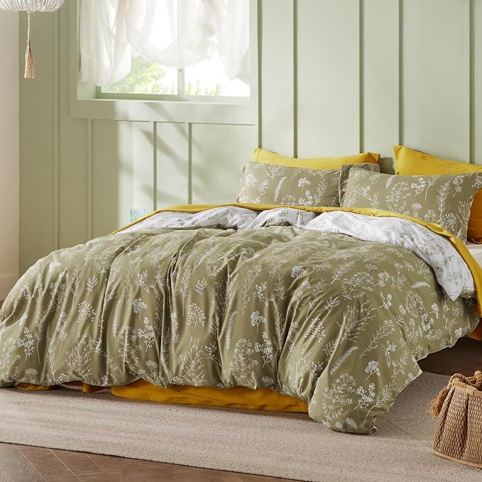 Bedsure Olive Green California King Comforter Set - Image 5