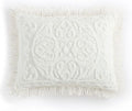 Beatrice Home Fashions Medallion King Cotton Chenille Sham, Ivory | Vintage by BeatriceHomeFashions