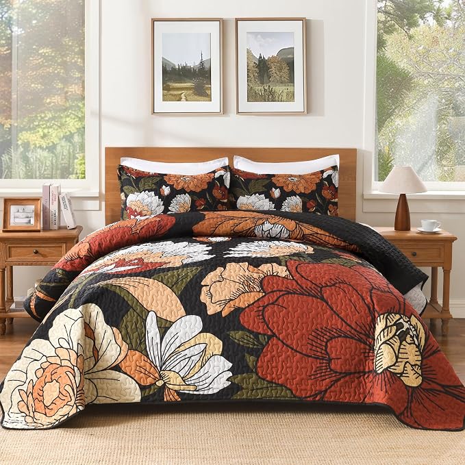 Quilt Queen Size, Reversible Polyester Coverlet Set by Andency