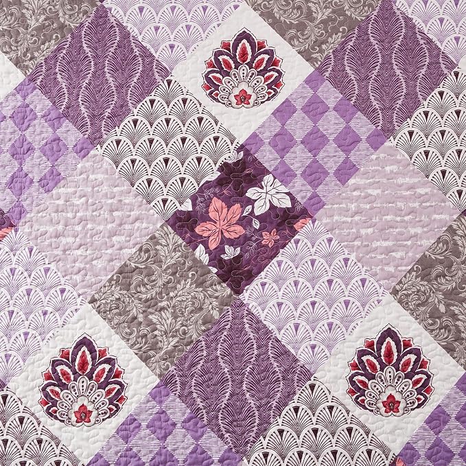 King Size Quilt Set 3 Pieces Lightweight Reversible Bedspread-98''x106'' Soft - Image 4