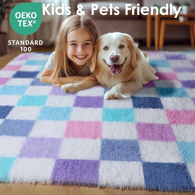 KICMOR Purple Rainbow Area Rugs - Image 7