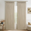 Natural Pleated 60 Inch Wide Bedroom Curtains 96 Inches Long 2 Panels Set by PleatedDrapes