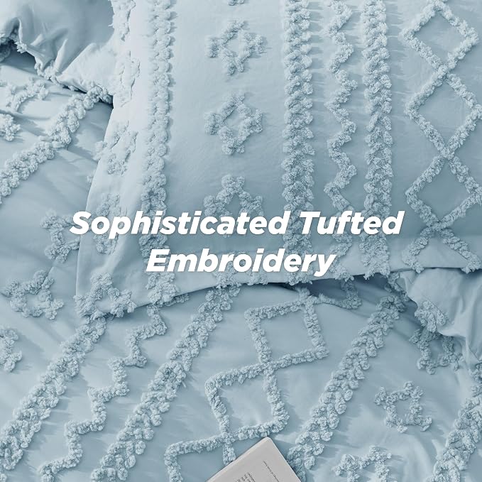 Bedsure Tufted Boho Comforter Set King Size - Image 3