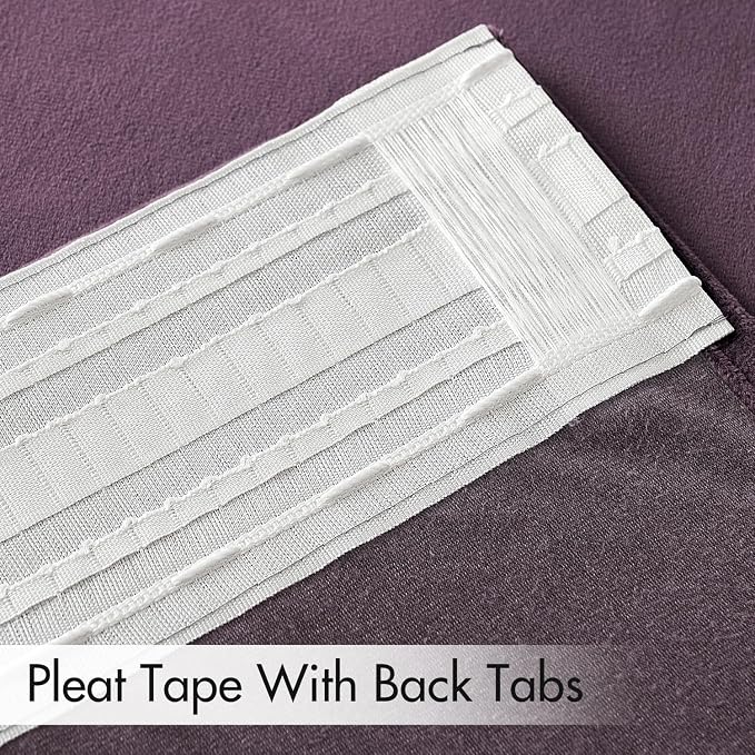 MIULEE Lavender Velvet Pinch Pleat Blackout Curtains W52 X L84 Inches | 2 Panels - Image 4