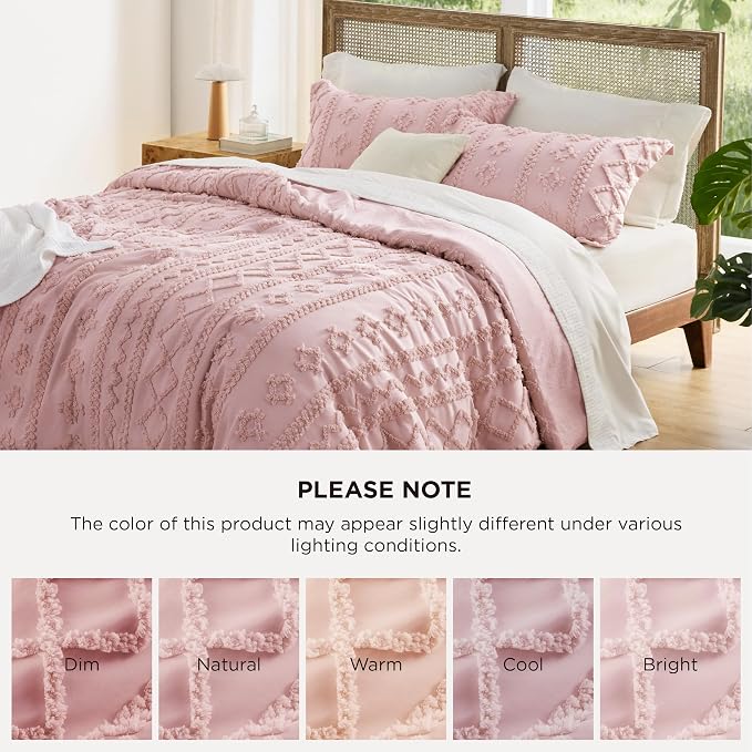Bedsure Tufted Boho Comforter Set King Size - Image 7