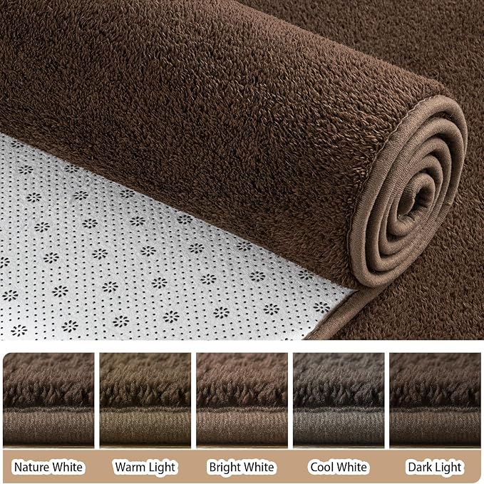 4x6 Area Rugs for Living Room Non Slip Dorm Bedroom Rug, Coffee | Modern Area - Image 2
