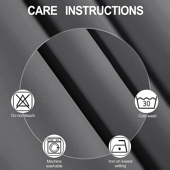 100% Blackout Curtains 40 x 63 Inch/Grey Curtains 2 Panels - Image 4