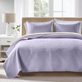 FLYMME Quilts King Size, Lightweight Lavender Bedspreads, Basket Weave Pattern by FLYMME