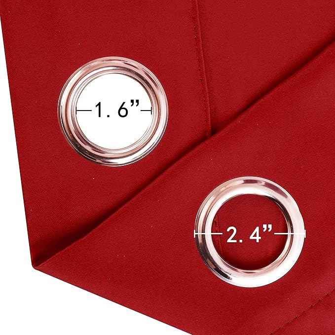 Bright Red Blackout Curtains 52 x 54 Inch Length/Set of 2 Curtain - Image 5