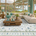Blue and Green Living Room Rug 7x10 by HazoHaus