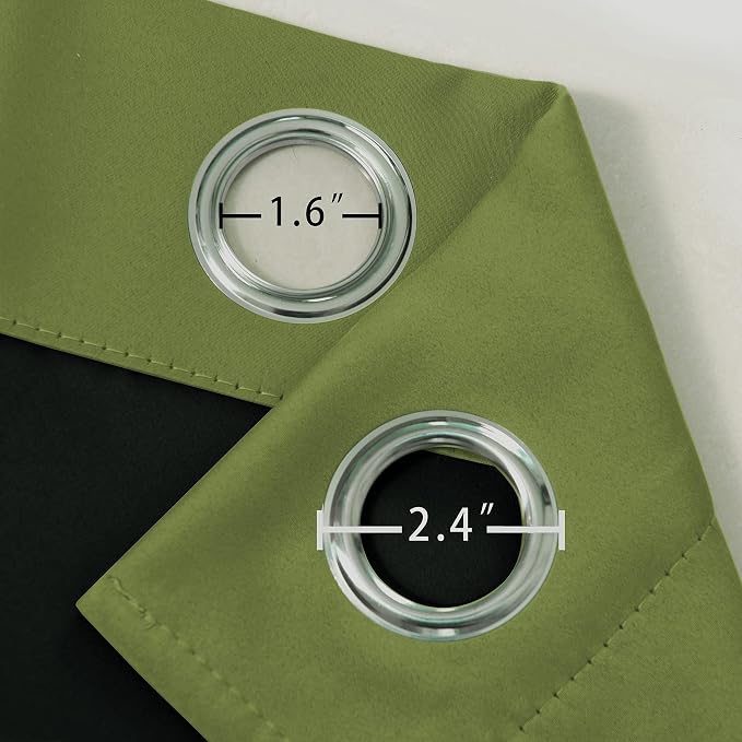 Olive Green Thermal 100% Blackout Curtains/52 x 95 Inch/Set of 2 Panels Room - Image 6