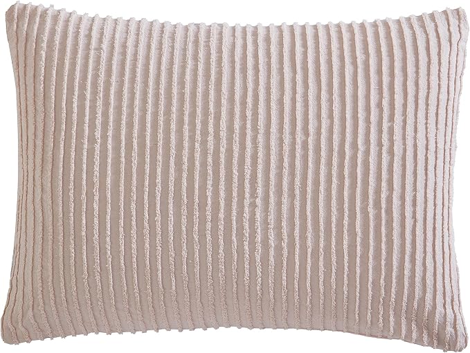 Beatrice Home Fashions Channel Chenille Standard Sham, Blush | Soft, by BeatriceHomeFashions