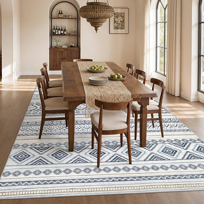 cotiled Boho 8x10 Area Rugs for Living Room: Large Moroccan Washable Rug | - Image 7