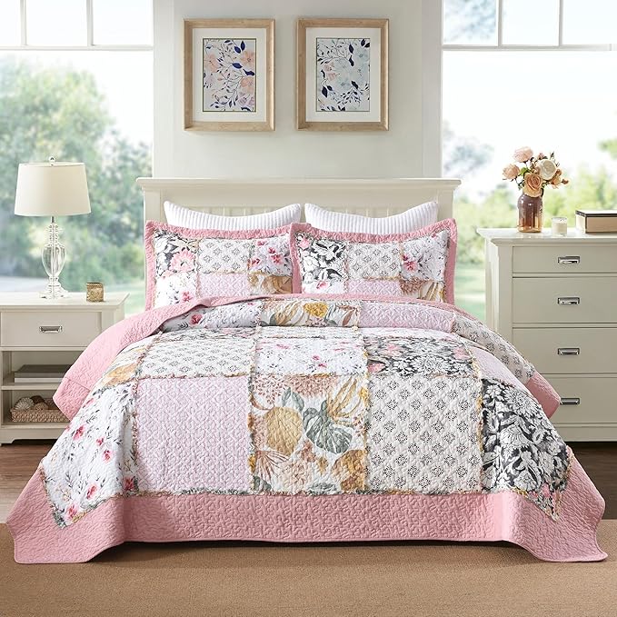 Etwel 100% Cotton Patchwork Queen Size Quilt Set by Unknown