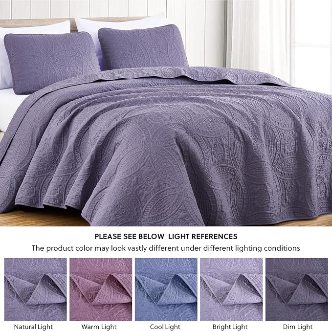 Chezmoi Collection Austin King Oversized Bedspread Set, 3-Piece Pinsonic - Image 5