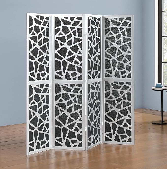 Roundhill Furniture Aurra 4-Panel Wood Room Divider, Folding Portable Partition by RoundhillFurniture