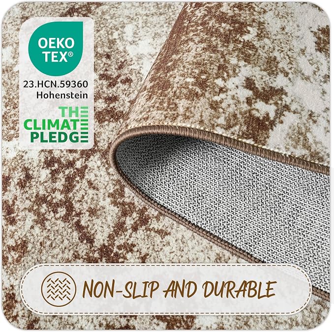 Brown Entryway Rug 2x3 Washable Welcome Door Mat Indoor 24x36 | Small Throw Rugs - Image 6