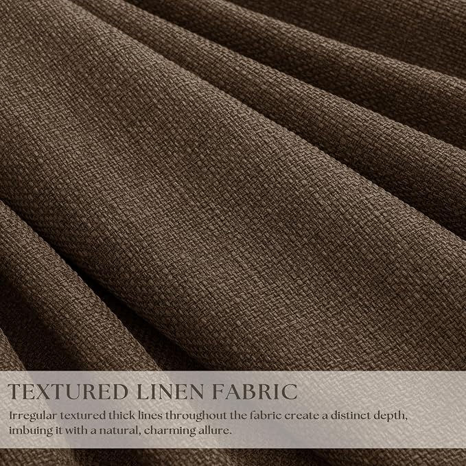 Dutch Cocoa Blackout Pinch Pleat Linen Curtains 84 Inches Long 2 Panels | Dual - Image 2