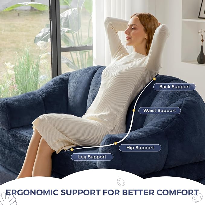 MAXYOYO Folding Sofa Bed, 2 in 1 Convertible Sofa to Lounger | Comfy Loveseat - Image 7