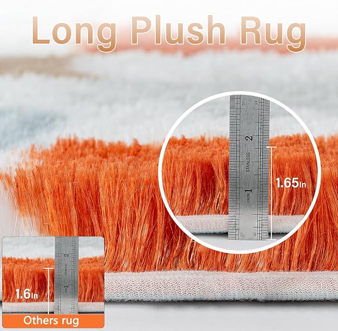 Checkered Area Rug 3x5 for Kids Room Soft Fluffy Shag Carpet | Machine Washable - Image 2