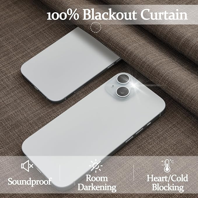 Pinch Pleat Dual Layer Linen Curtains 102 Inches Long - Image 3
