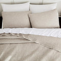 WDCOZY Taupe Queen Size Pick Stitch Quilt Set, 3 Pieces 90x90 inches | Striped by WDCOZY